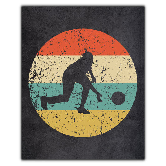 Bowler Bowling Sports Icon Retro 8"x10" Wall Art Print