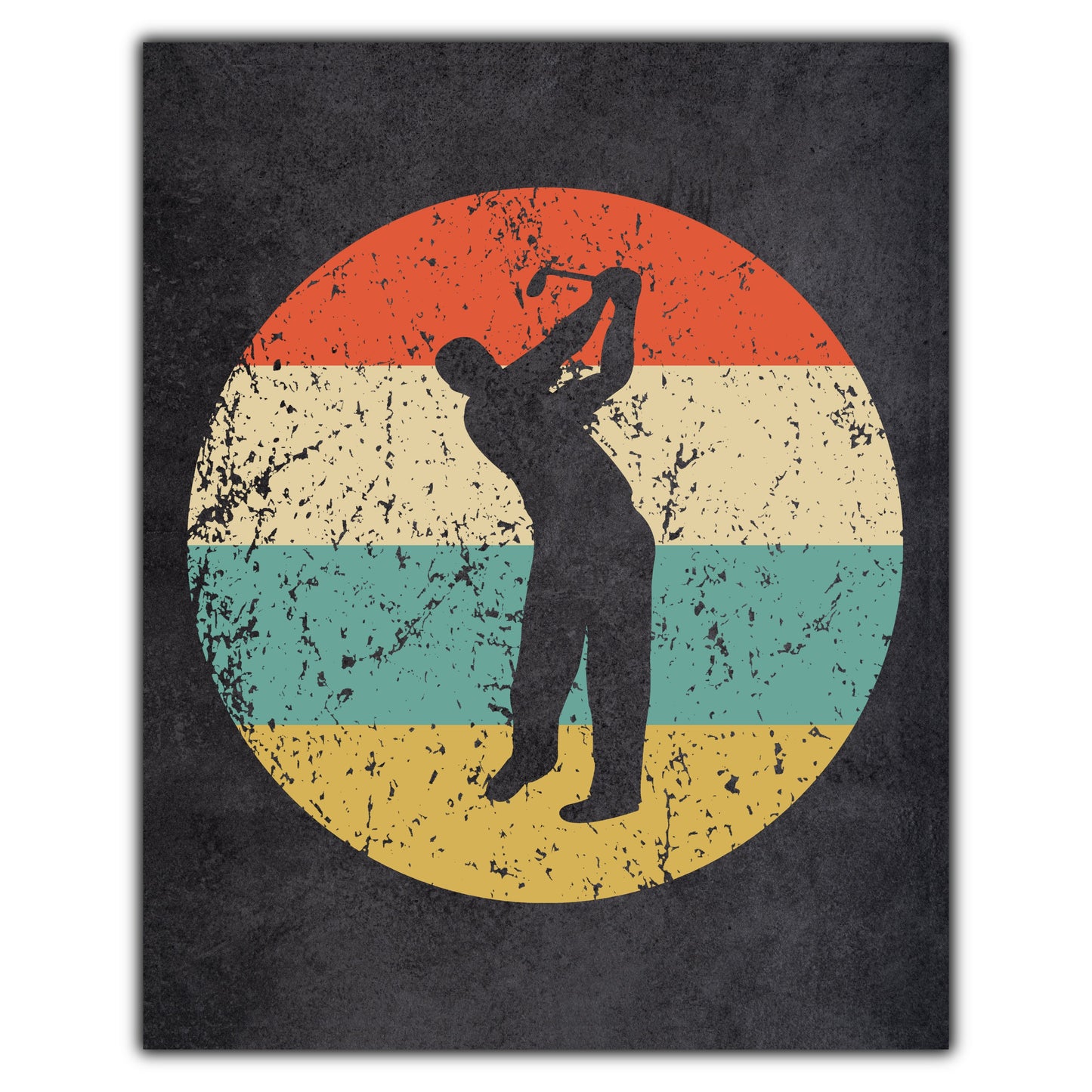 Golfer Golfing Golf Sports Icon Retro 8"x10" Wall Art Print
