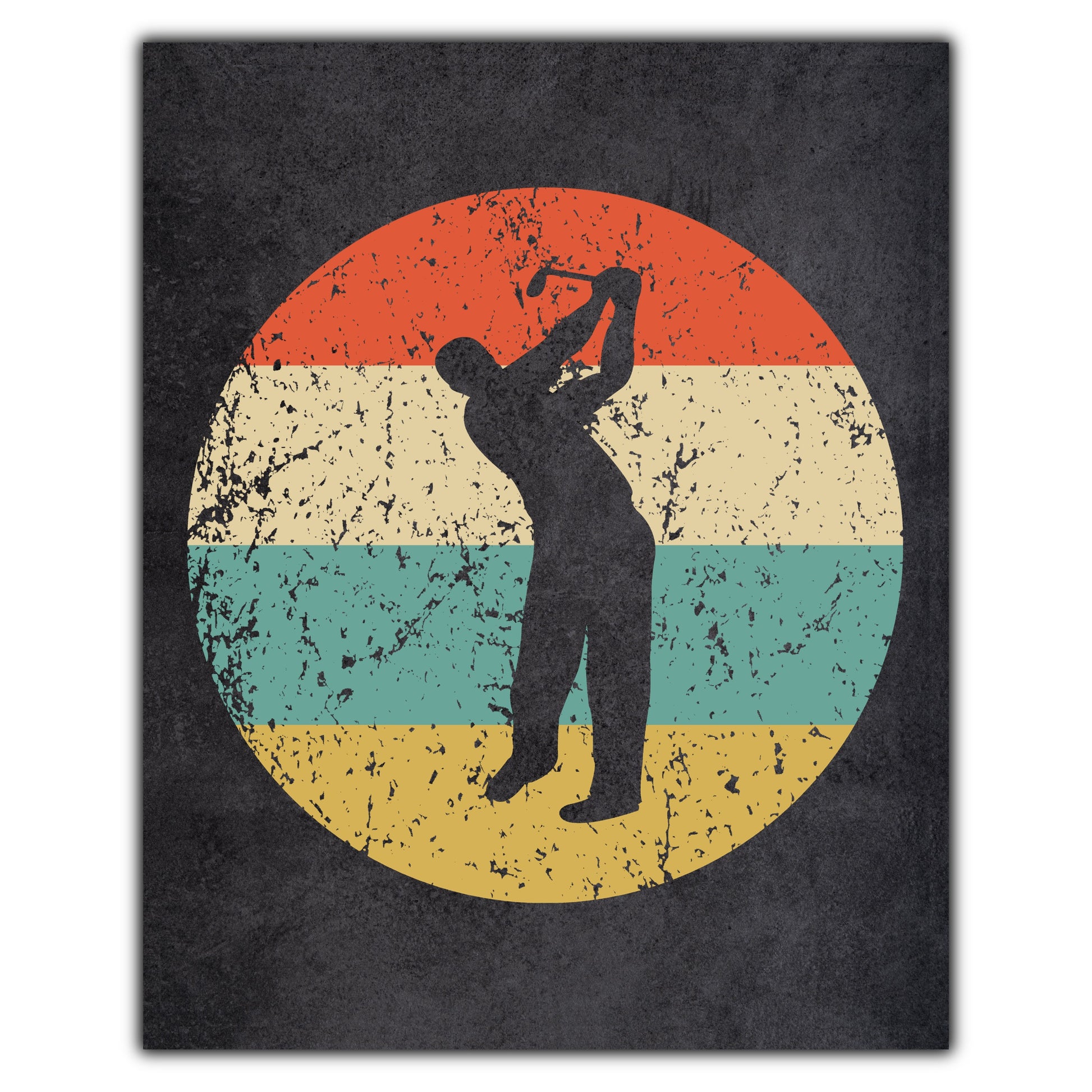 Golfer Golfing Golf Sports Icon Retro 8"x10" Wall Art Print