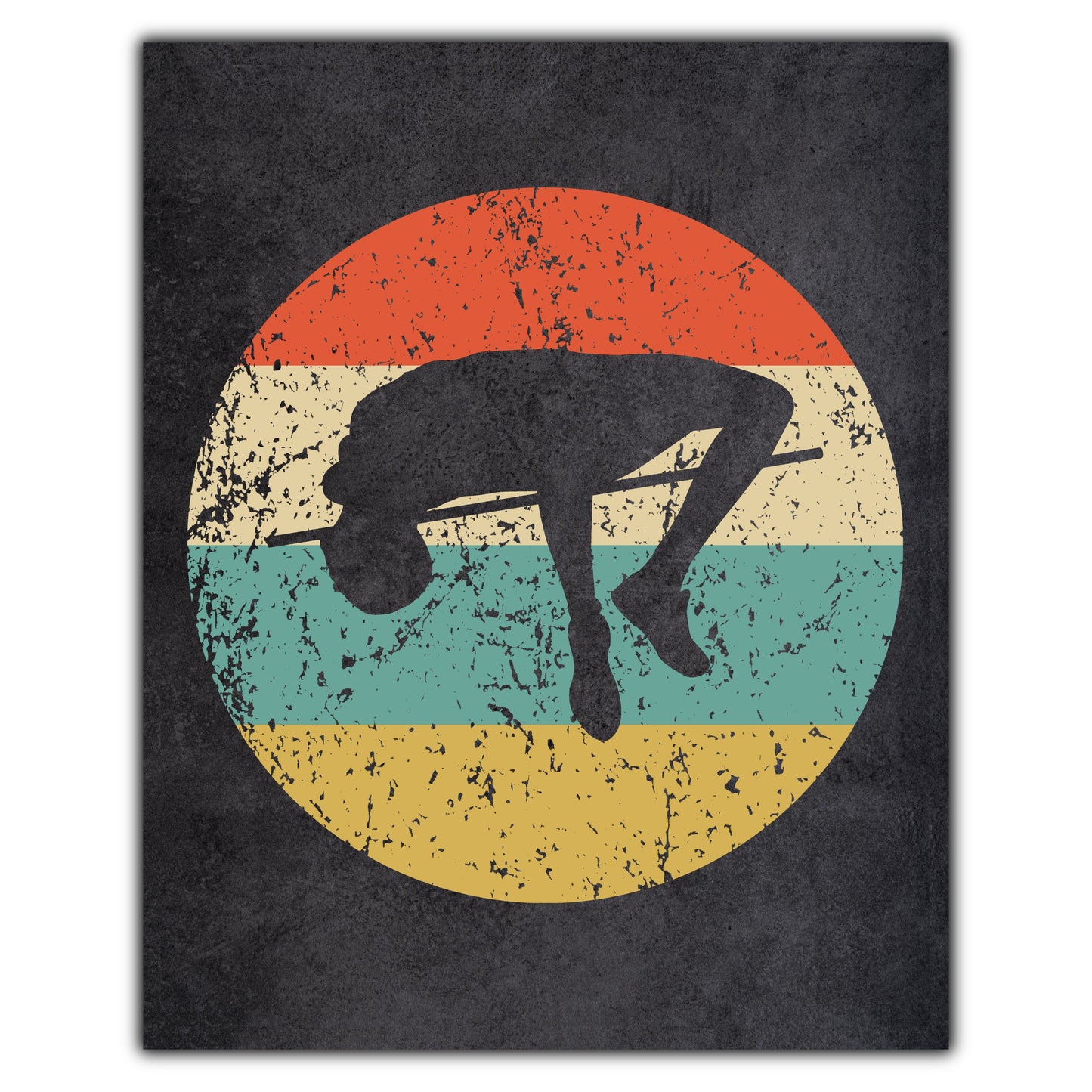 High Jump Track and Field Sports Icon Retro 8"x10" Wall Art Print