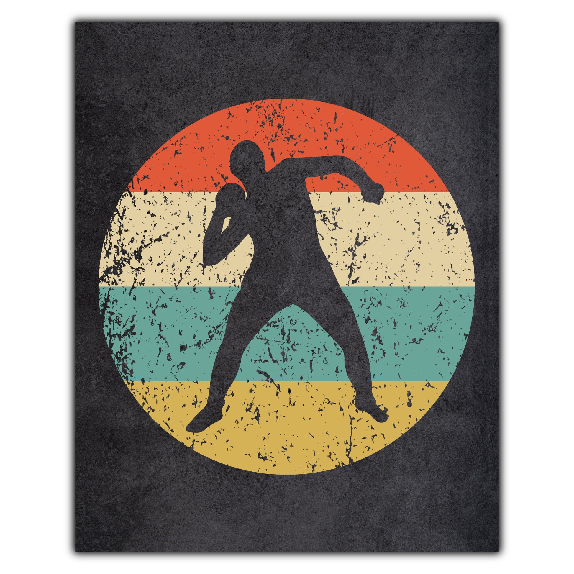 Shot Put Track and Field Sports Icon Retro 8"x10" Wall Art Print