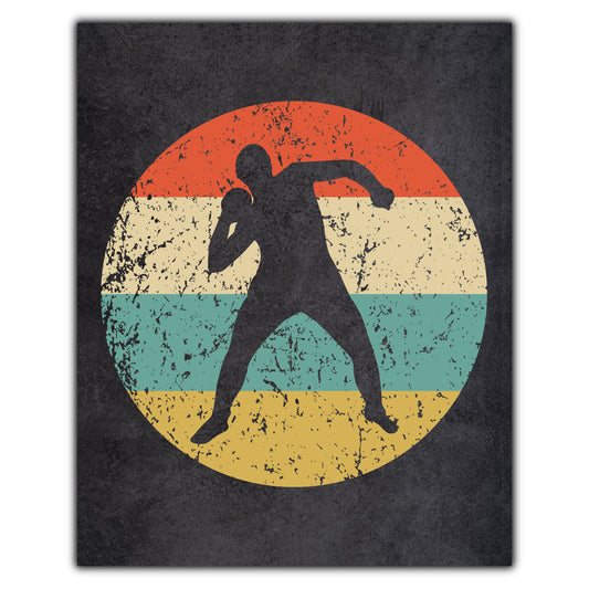 Shot Put Track and Field Sports Icon Retro 8"x10" Wall Art Print