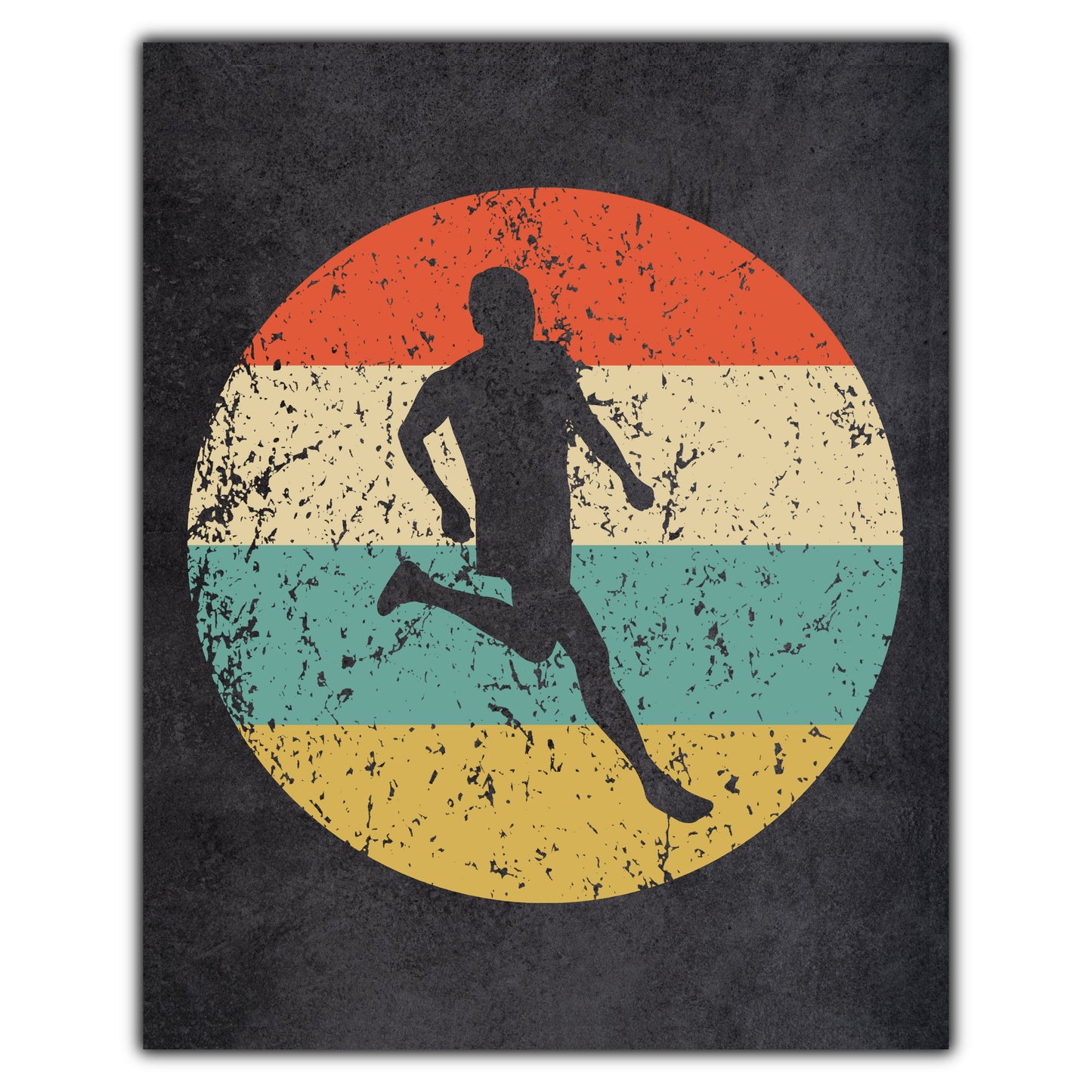 Cross Country Runner Sports Icon Retro 8"x10" Wall Art Print