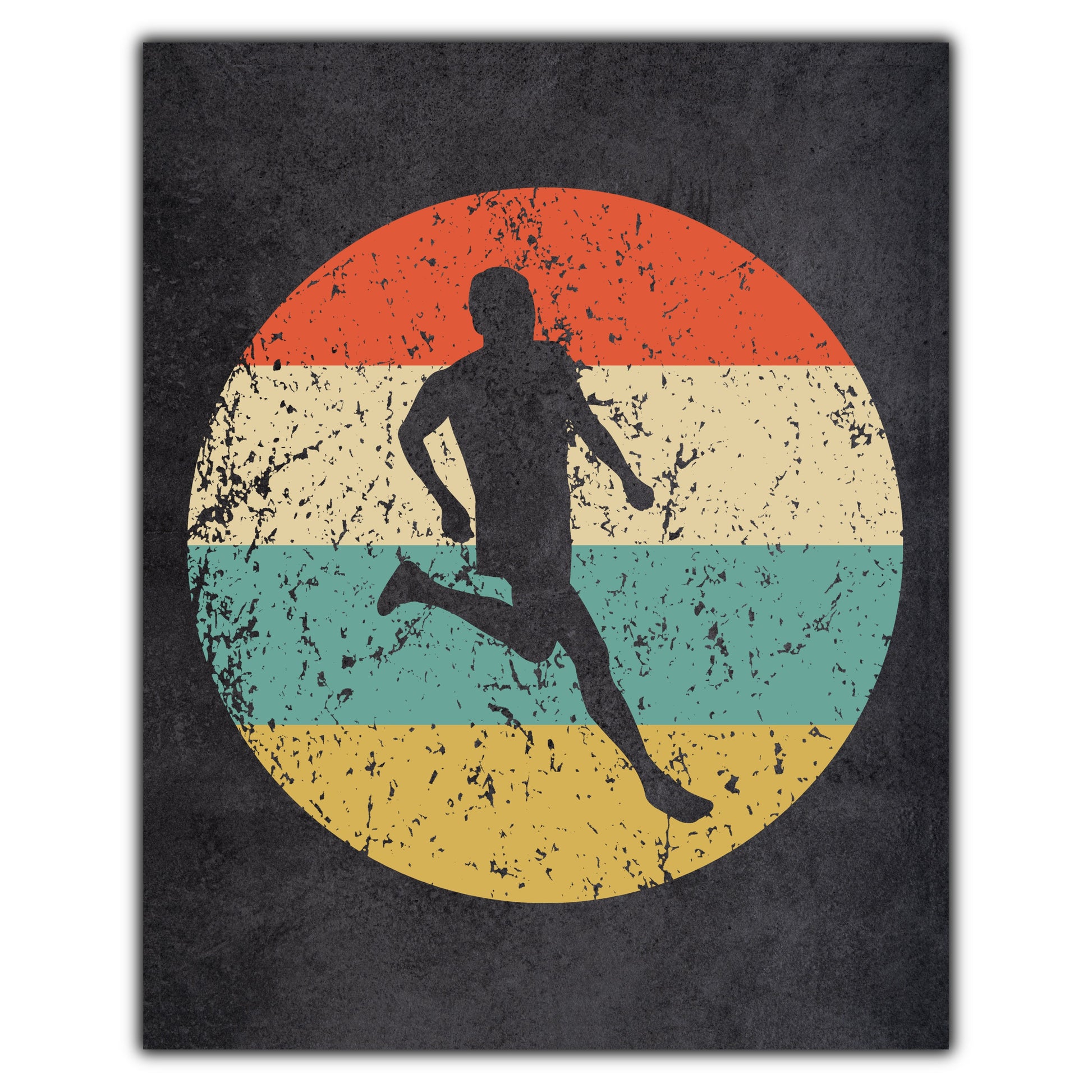 Cross Country Runner Sports Icon Retro 8"x10" Wall Art Print