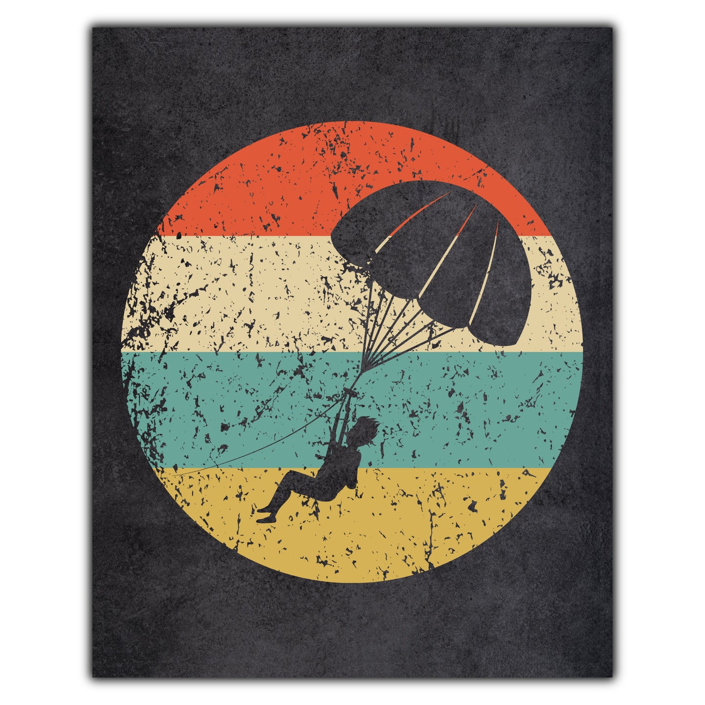Parasailing Icon Retro 8"x10" Wall Art Print