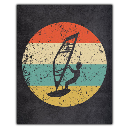 Windsurfing Icon Retro 8"x10" Wall Art Print