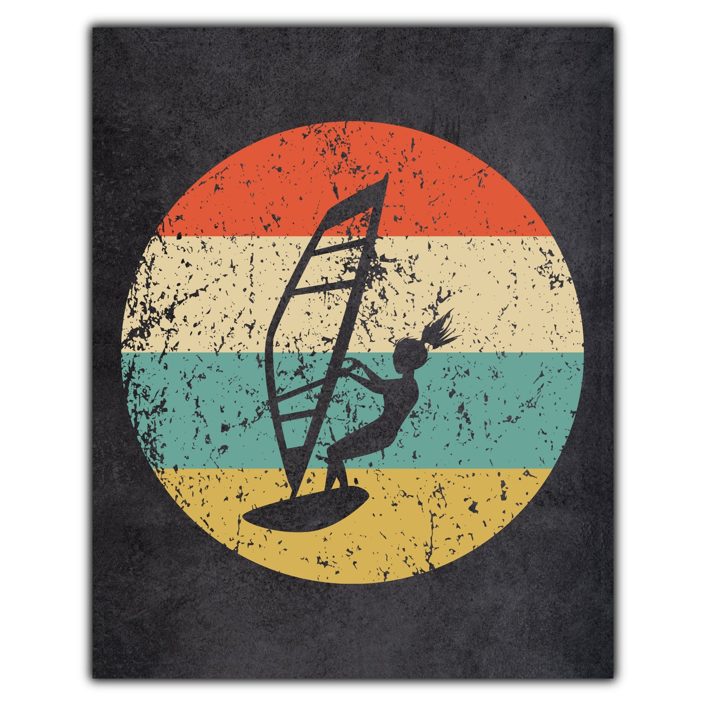 Windsurfing Icon Retro 8"x10" Wall Art Print