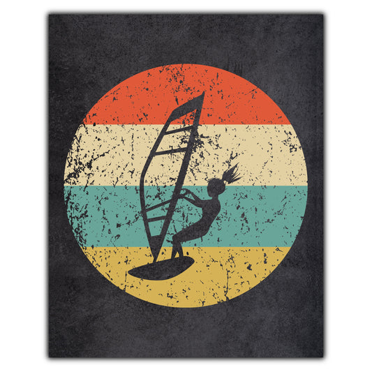 Windsurfing Icon Retro 8"x10" Wall Art Print