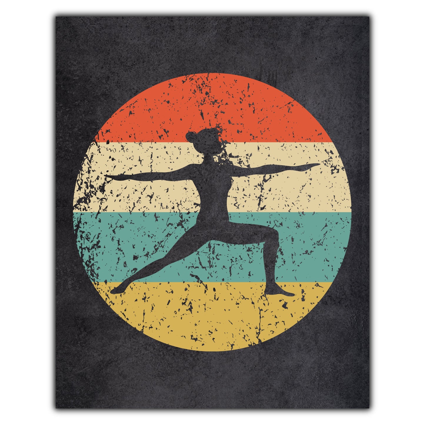 Yoga Pose Icon Retro 8"x10" Wall Art Print