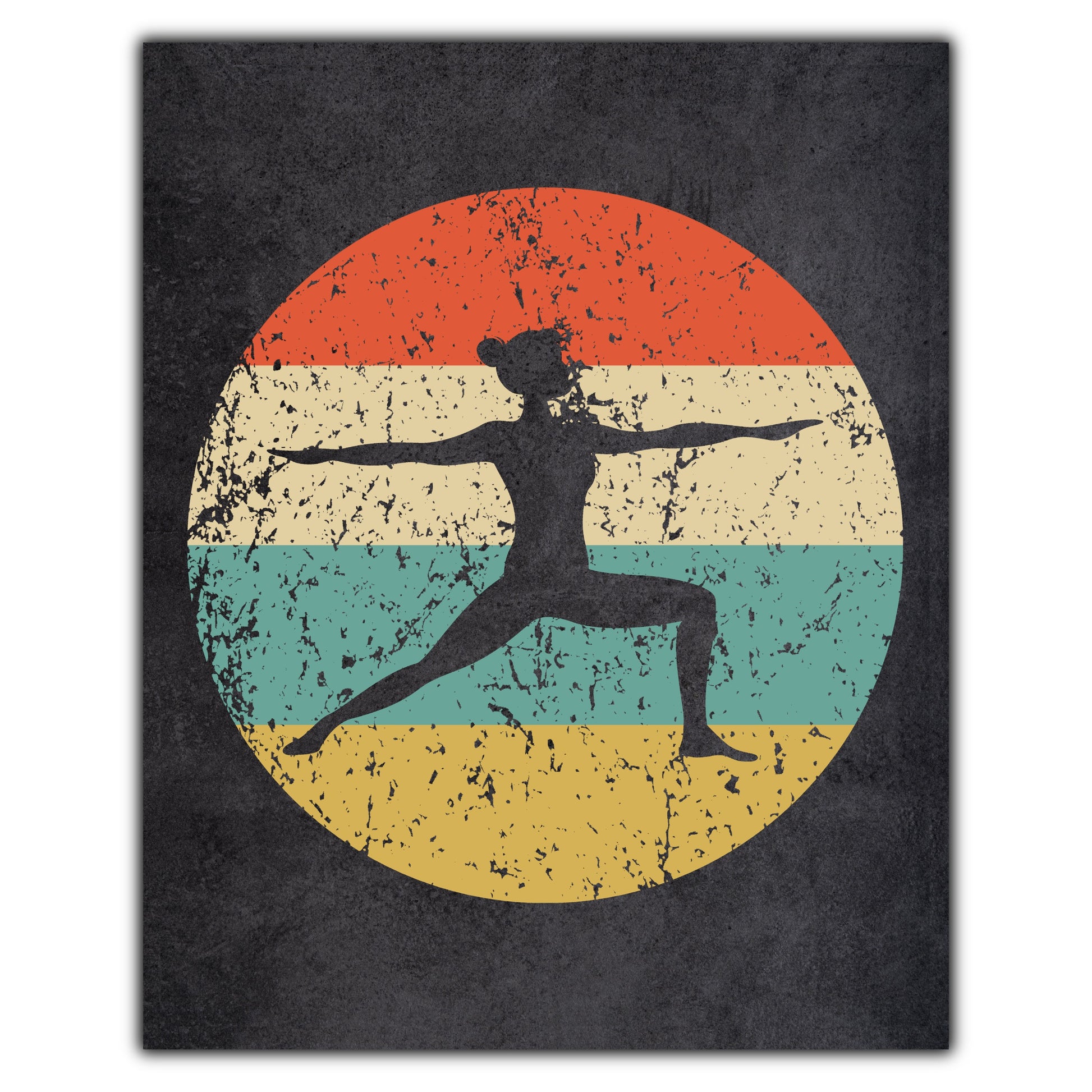 Yoga Pose Icon Retro 8"x10" Wall Art Print
