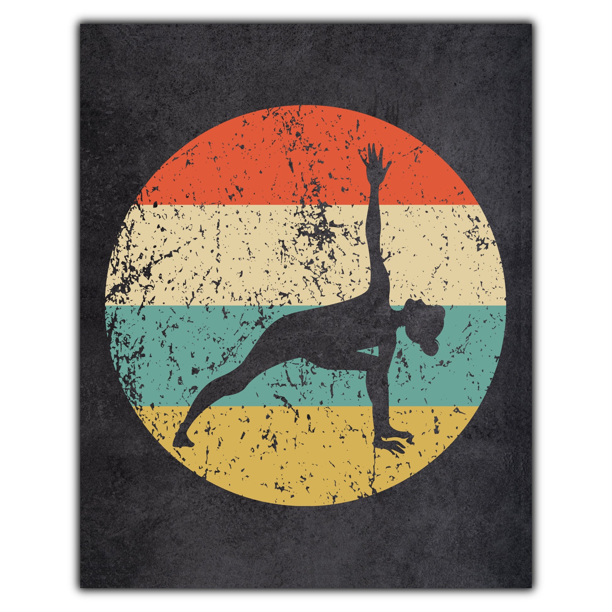 Yoga Pose Icon Retro 8"x10" Wall Art Print