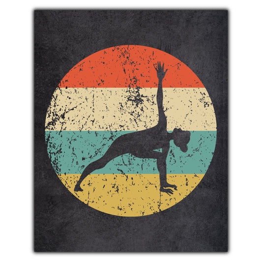 Yoga Pose Icon Retro 8"x10" Wall Art Print