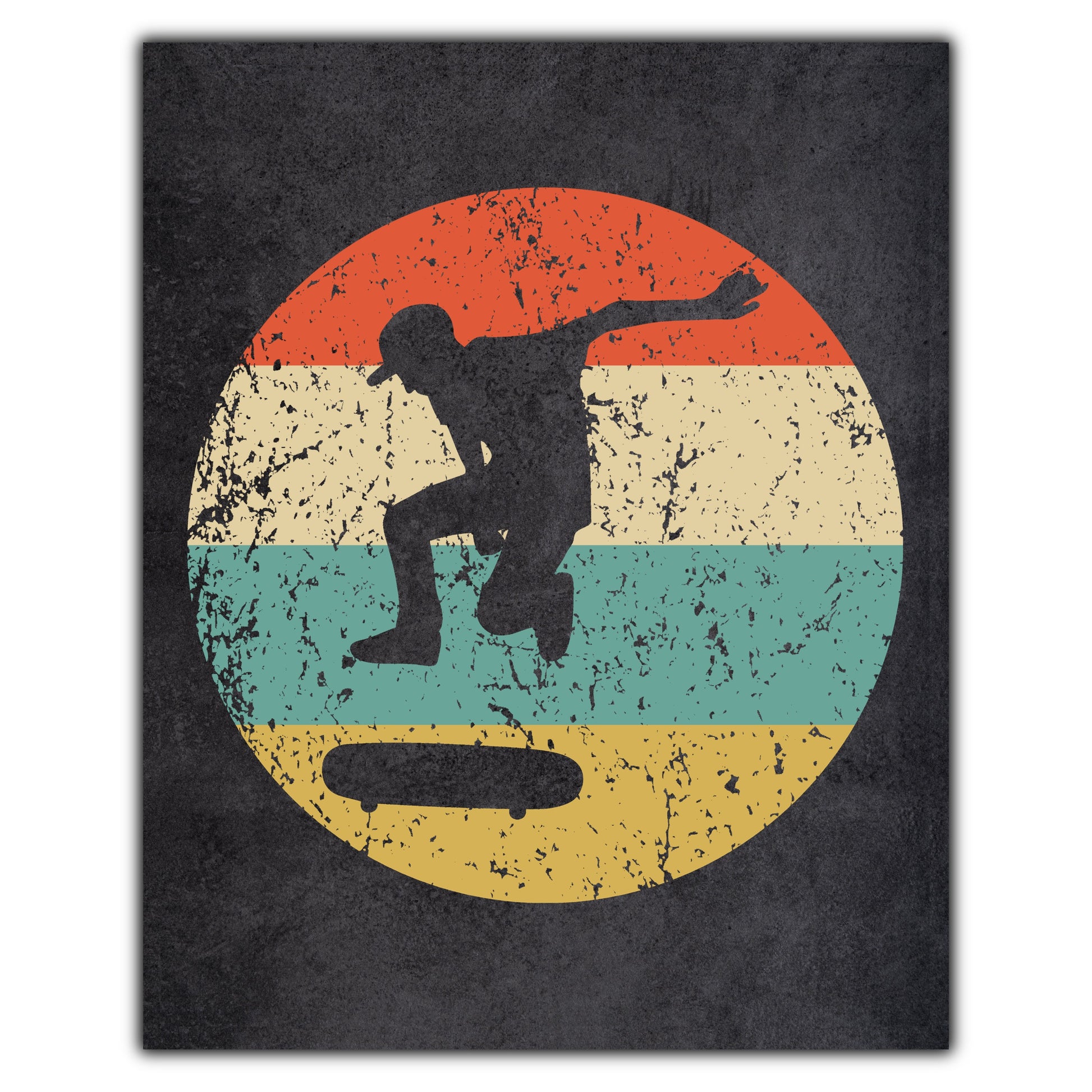 Skateboarding Skater Icon Retro 8"x10" Wall Art Print