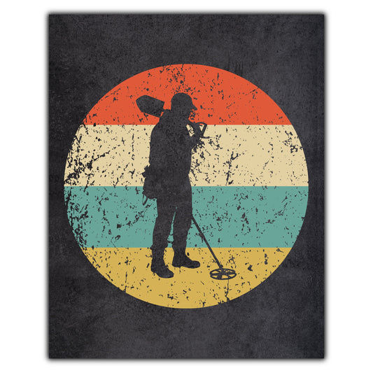 Metal Detector Coinshooter Icon Retro 8"x10" Wall Art Print