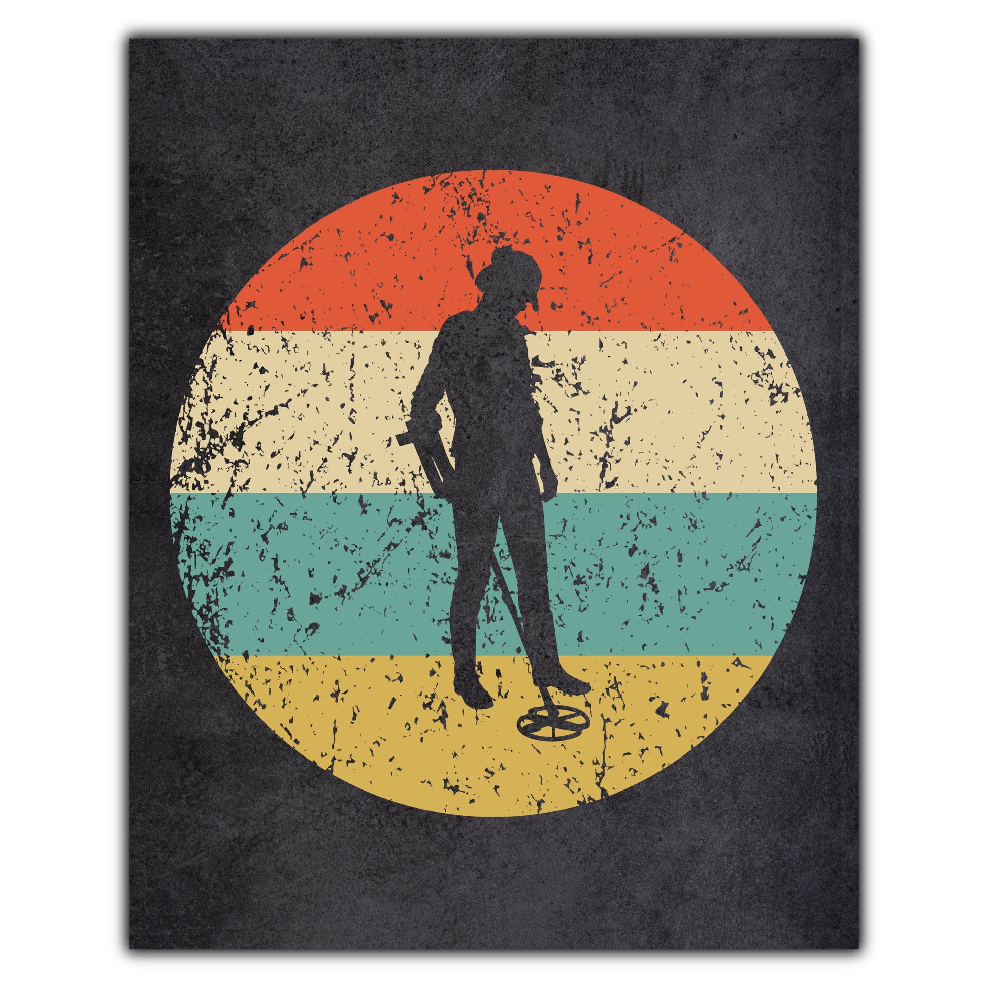 Metal Detector Coinshooter Icon Retro 8"x10" Wall Art Print