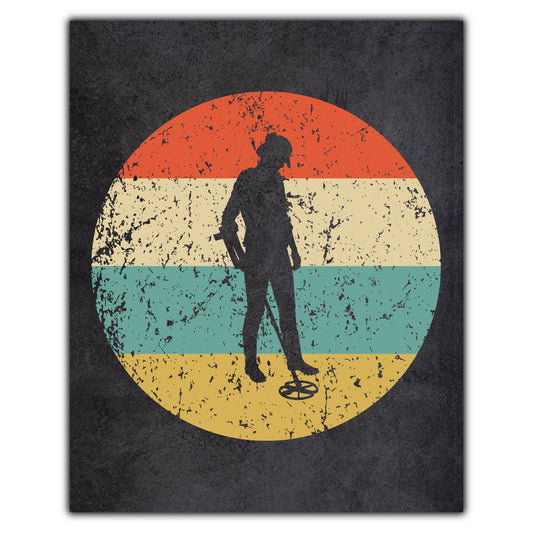 Metal Detector Coinshooter Icon Retro 8"x10" Wall Art Print