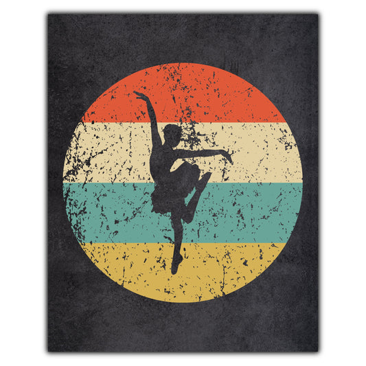 Ballet Ballerina Dance Icon Retro 8"x10" Wall Art Print