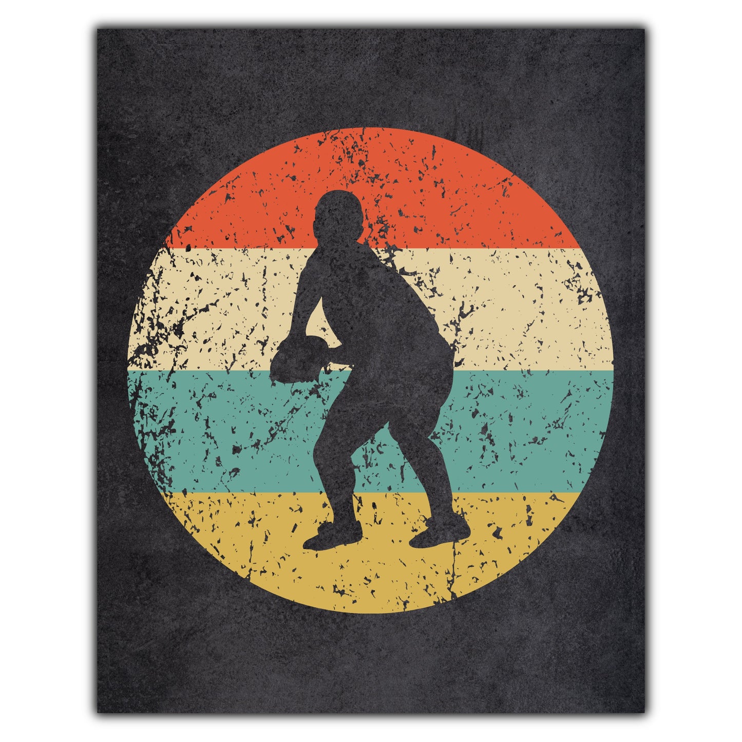 Rugby Player Sports Icon Retro 8"x10" Wall Art Print