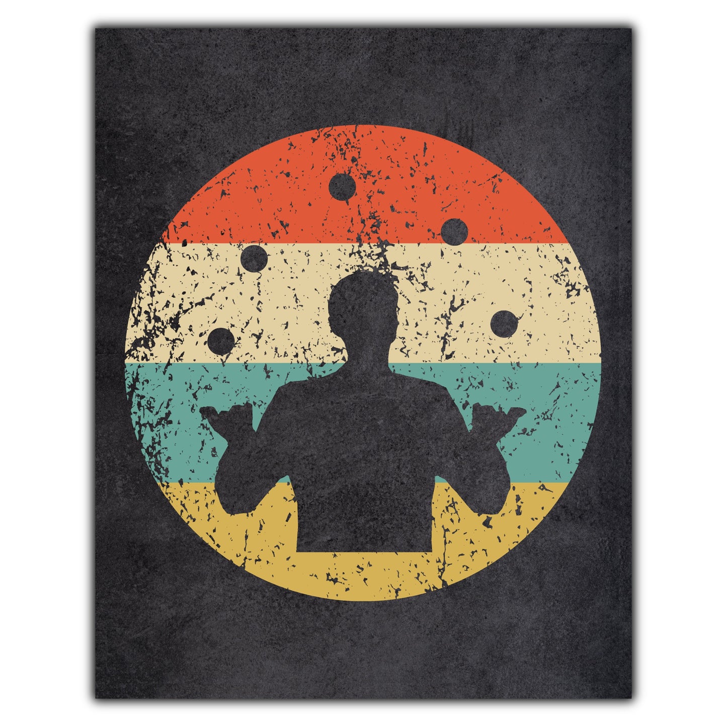 Juggling Juggler Icon Retro 8"x10" Wall Art Print