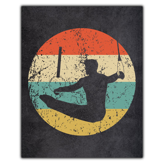 Male Gymnast Rings Gymnastics Icon Retro 8"x10" Wall Art Print