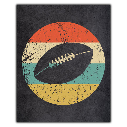 Football Sports Icon Retro 8"x10" Wall Art Print