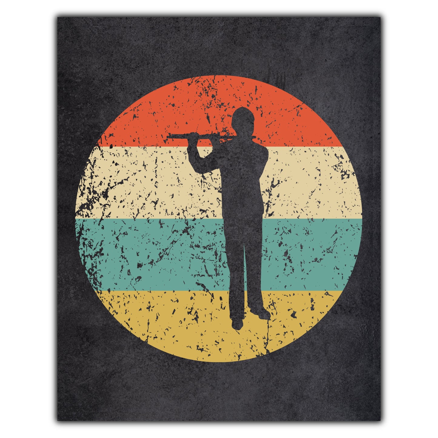 Flute Flautist Music Icon Retro 8"x10" Wall Art Print