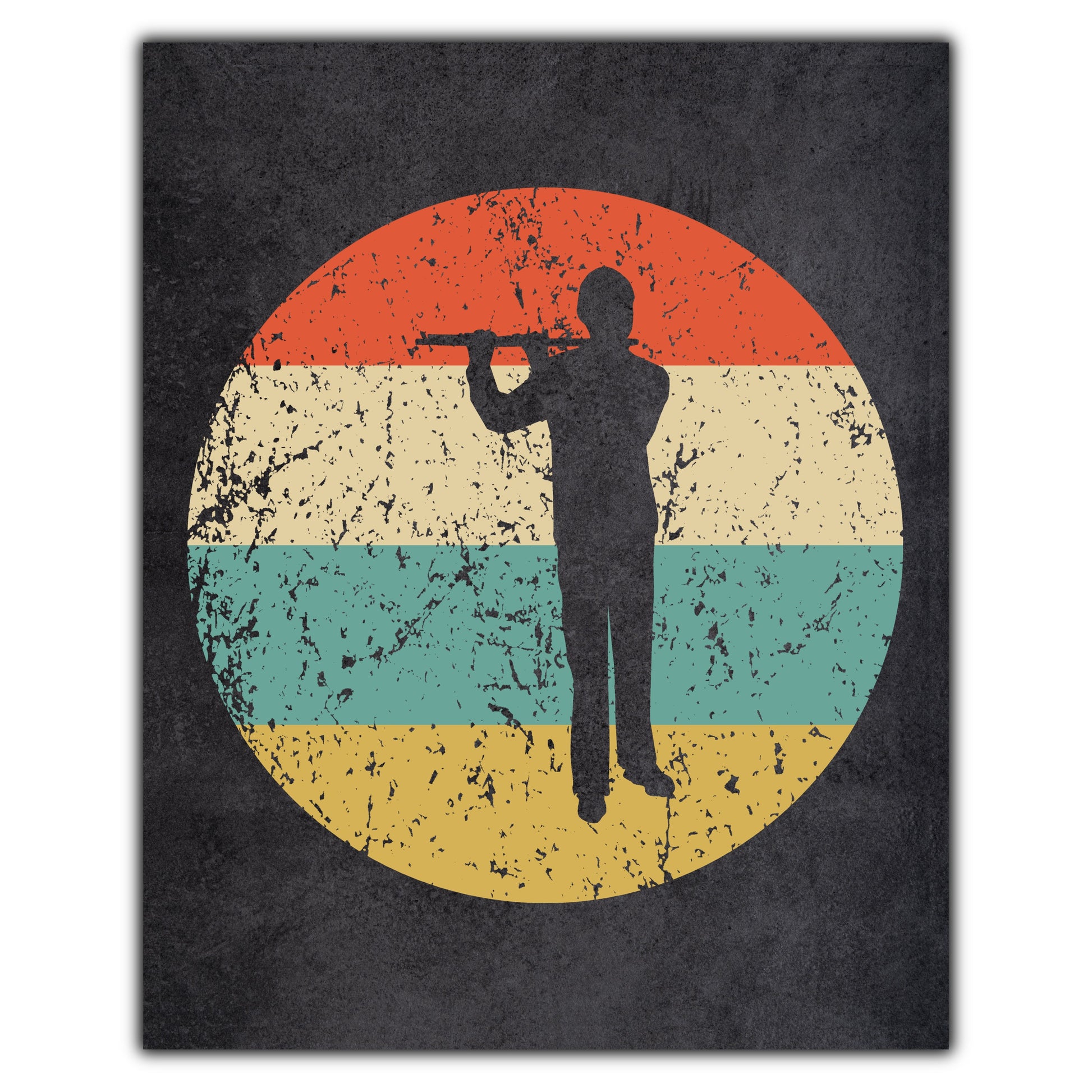 Flute Flautist Music Icon Retro 8"x10" Wall Art Print