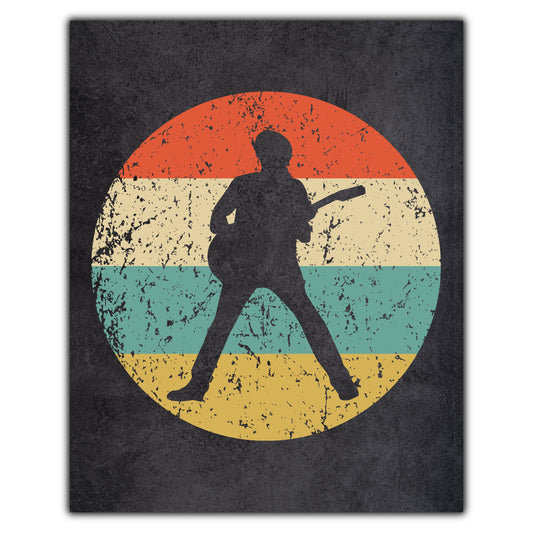 Guitar Guitarist Music Icon Retro 8"x10" Wall Art Print
