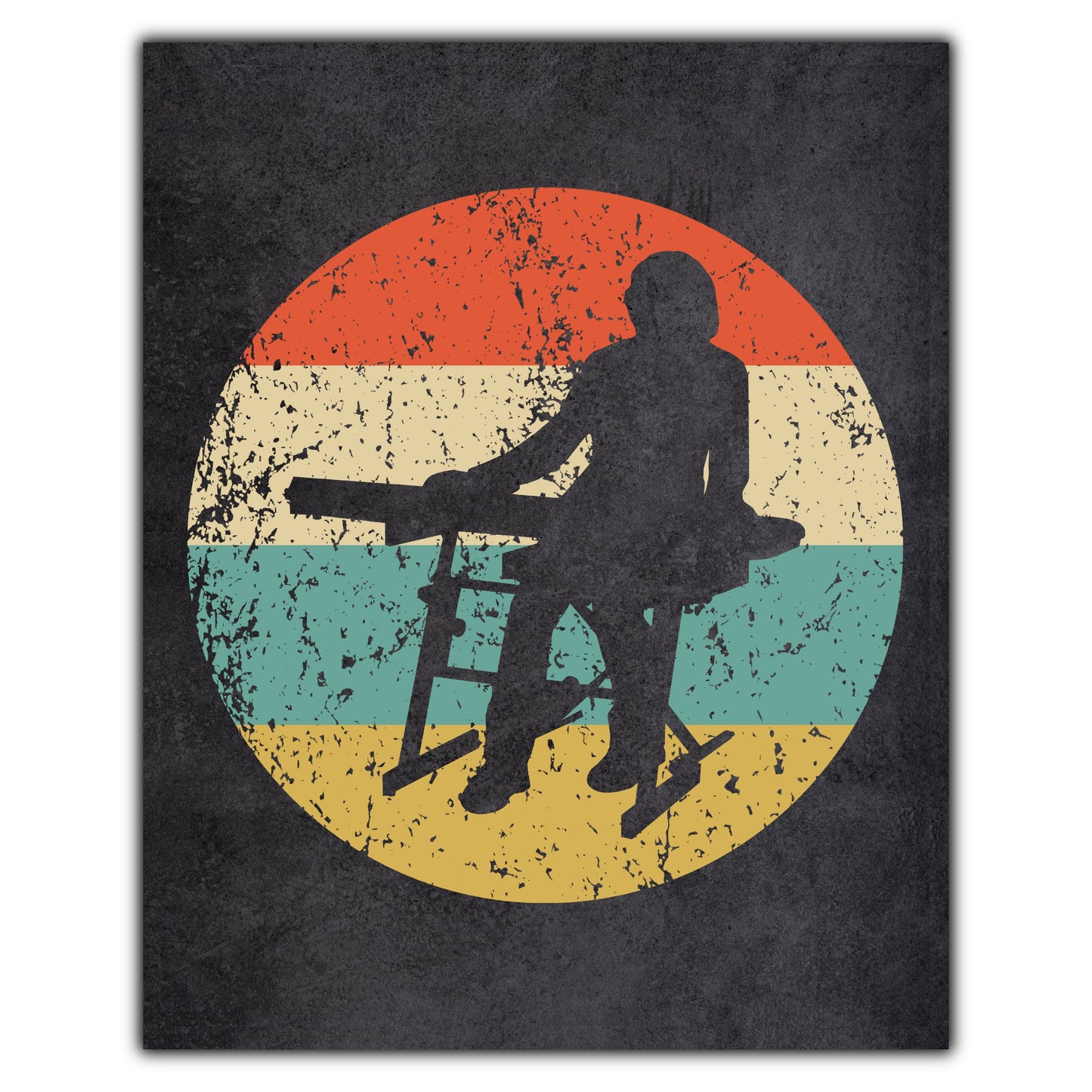 Keyboard Music Icon Retro 8"x10" Wall Art Print