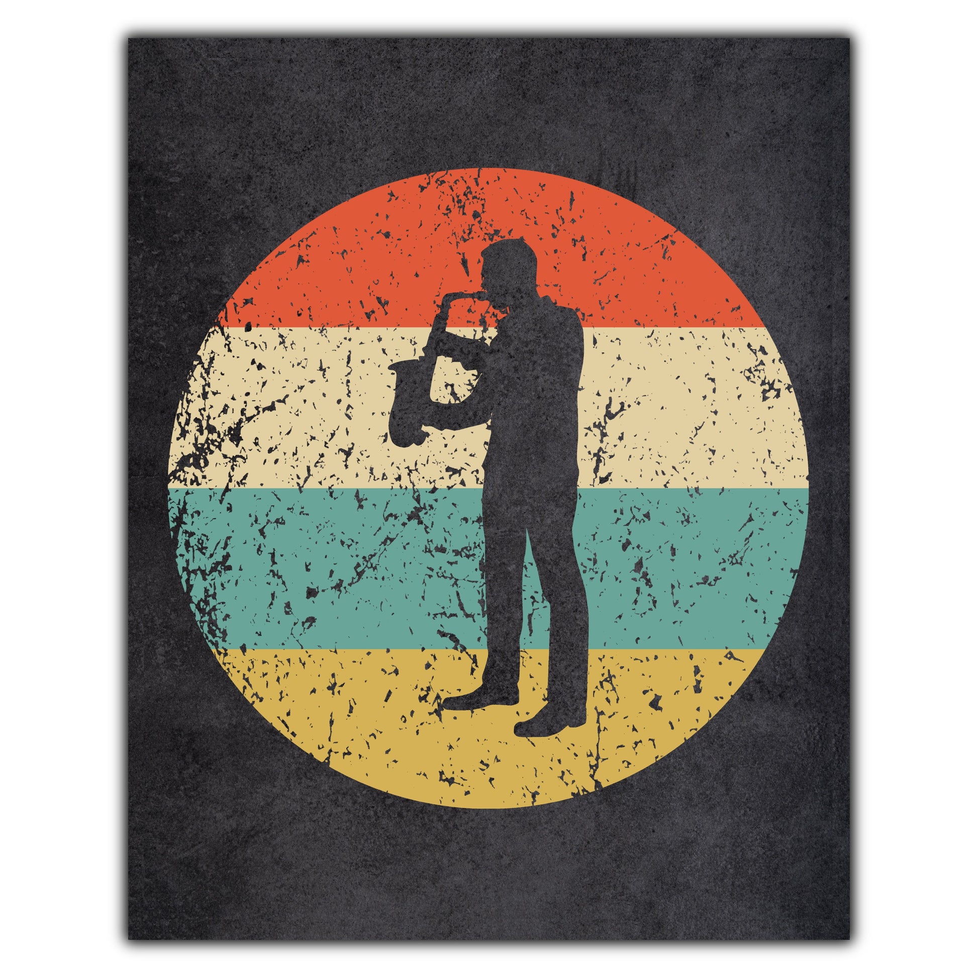 Saxophone Music Icon Retro 8"x10" Wall Art Print