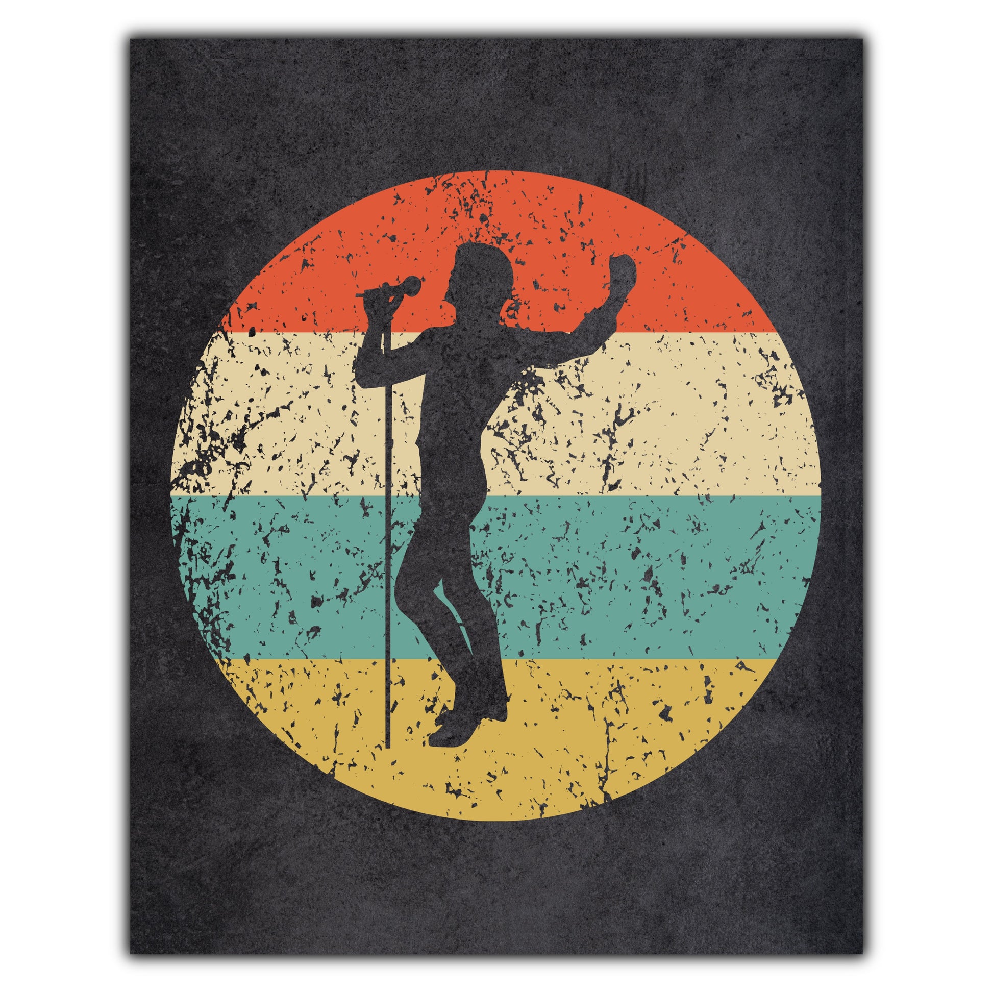 Singing Karaoke Music Icon Retro 8"x10" Wall Art Print