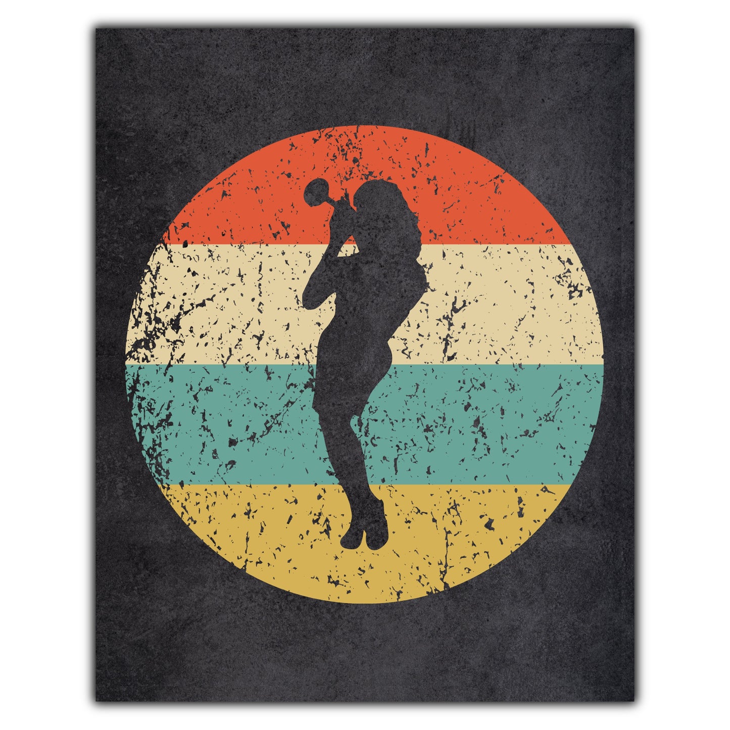 Trumpet Player Music Icon Retro 8"x10" Wall Art Print