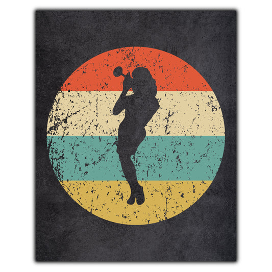 Trumpet Player Music Icon Retro 8"x10" Wall Art Print