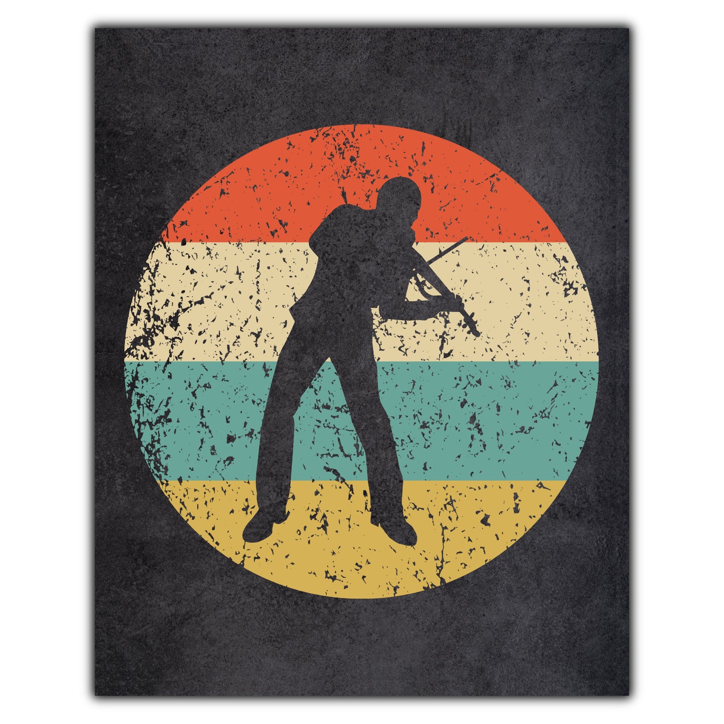 Violin Violinist Music Icon Retro 8"x10" Wall Art Print