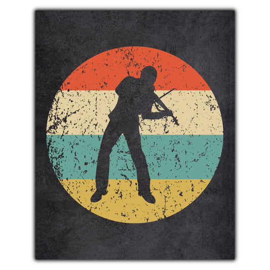 Violin Violinist Music Icon Retro 8"x10" Wall Art Print