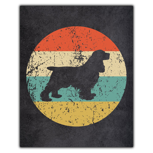 Cocker Spaniel Dog Icon Retro 8"x10" Wall Art Print