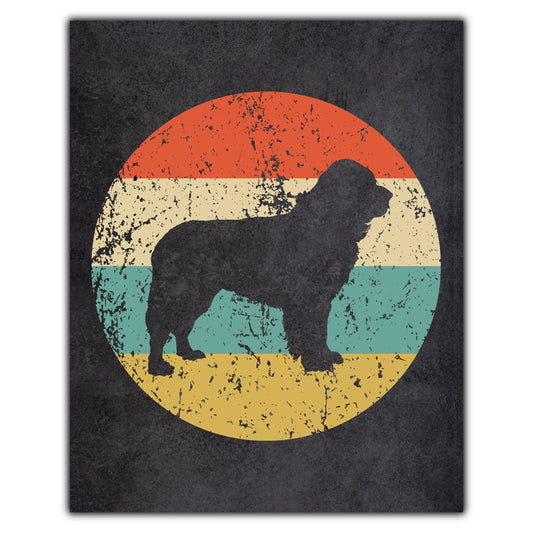 Newfoundland Dog Icon Retro 8"x10" Wall Art Print