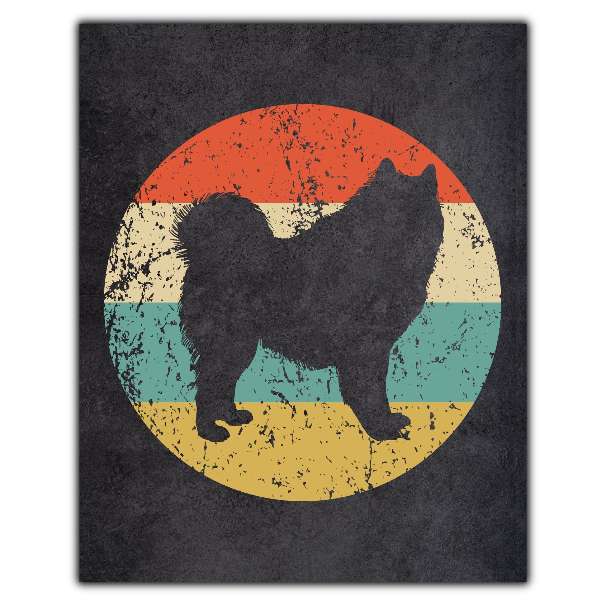 Samoyed Dog Icon Retro 8"x10" Wall Art Print