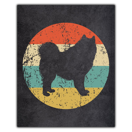 Samoyed Dog Icon Retro 8"x10" Wall Art Print