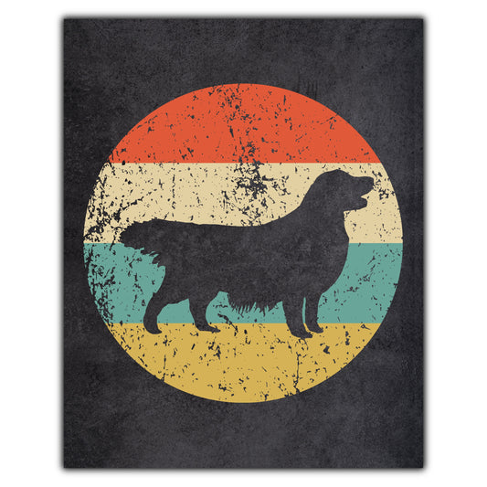 Golden Retriever Dog Icon Retro 8"x10" Wall Art Print