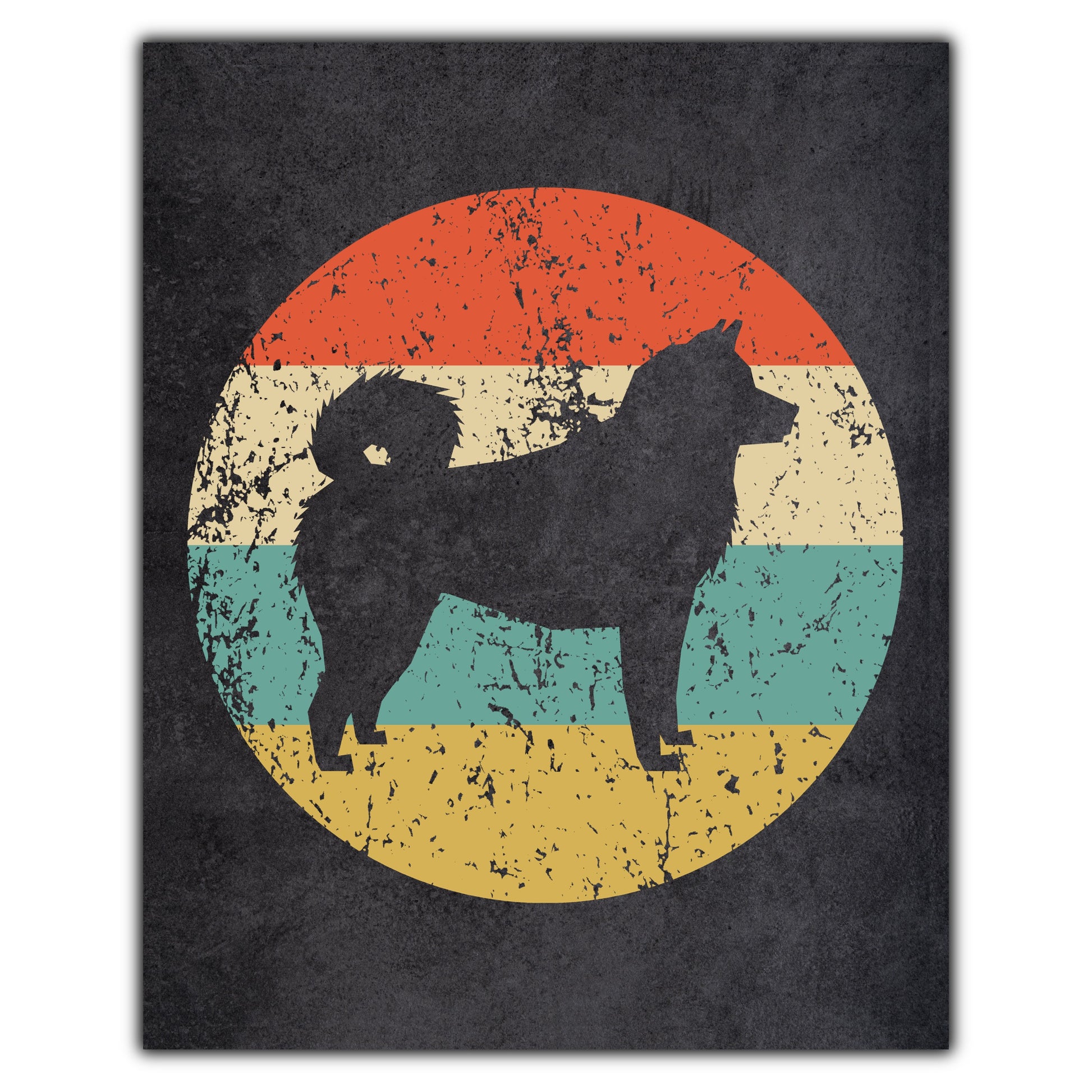 Akita Dog Icon Retro 8"x10" Wall Art Print