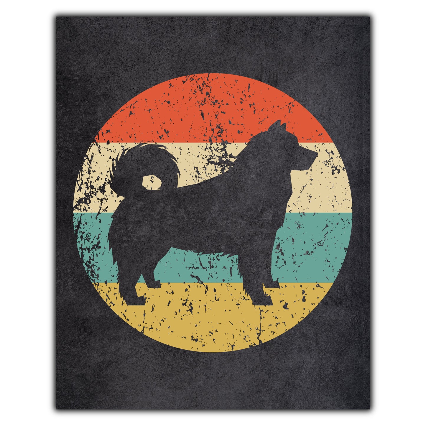 Alaskan Malamute Dog Icon Retro 8"x10" Wall Art Print