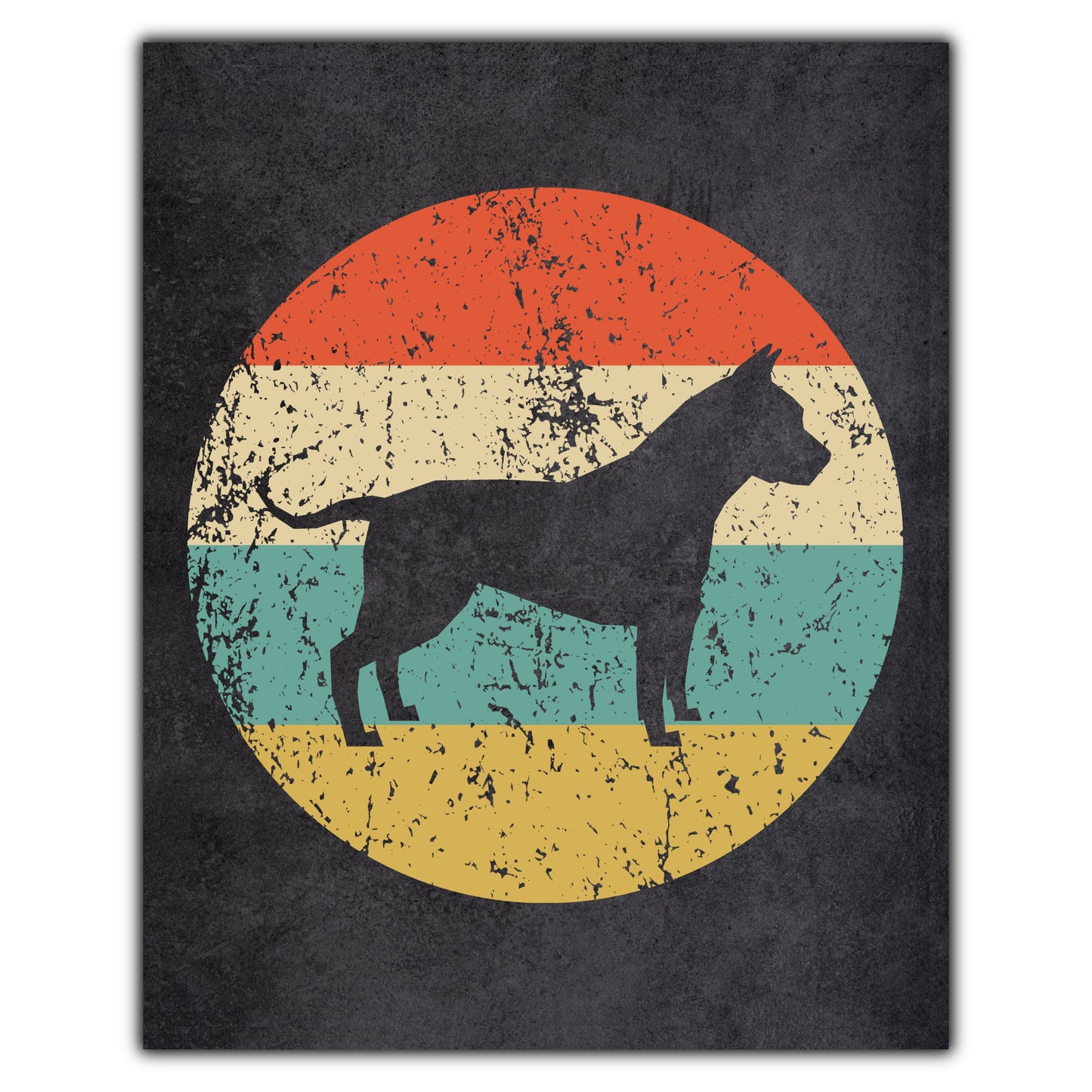 American Staffordshire Terrier AmStaff Dog Icon Retro 8"x10" Wall Art Print