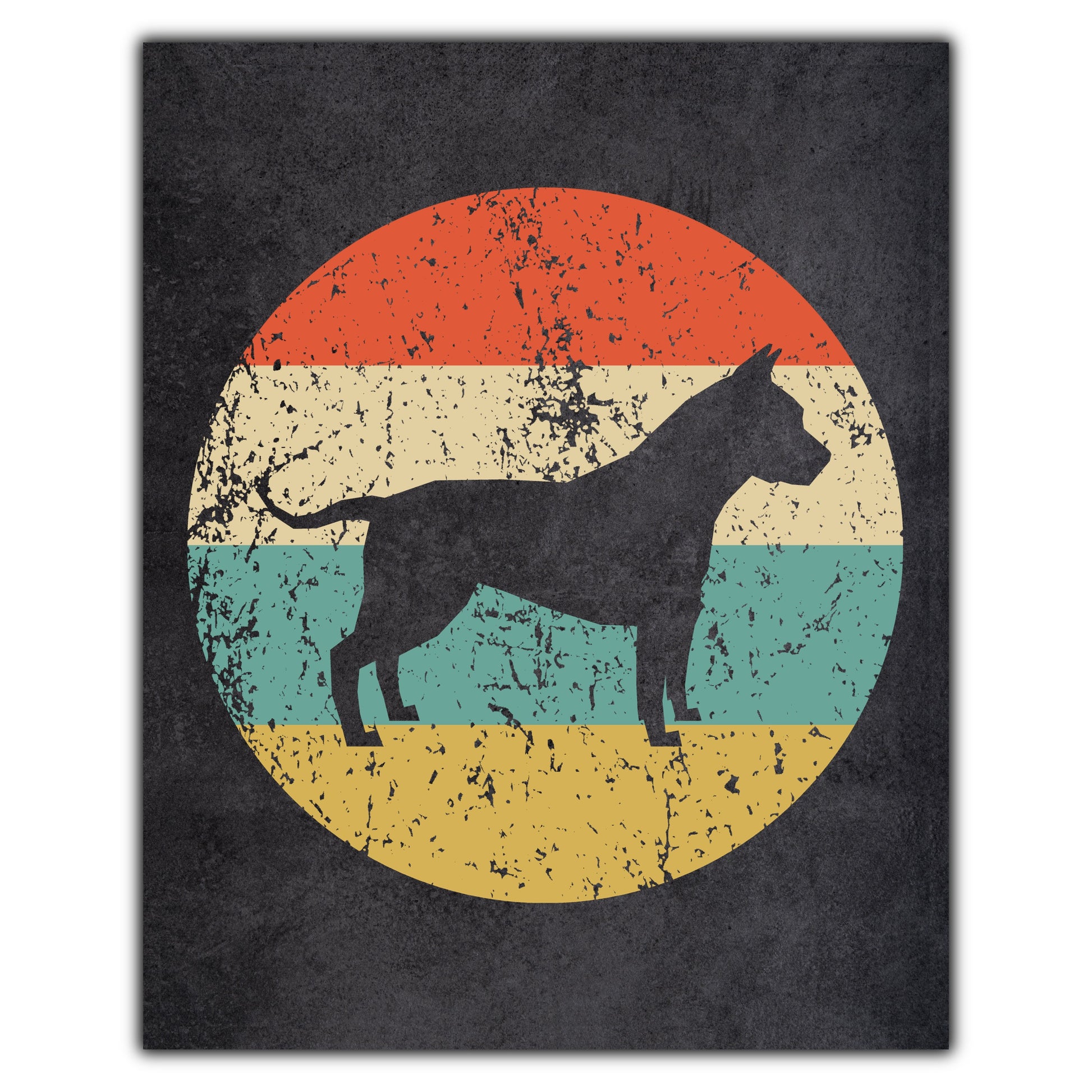 American Staffordshire Terrier AmStaff Dog Icon Retro 8"x10" Wall Art Print