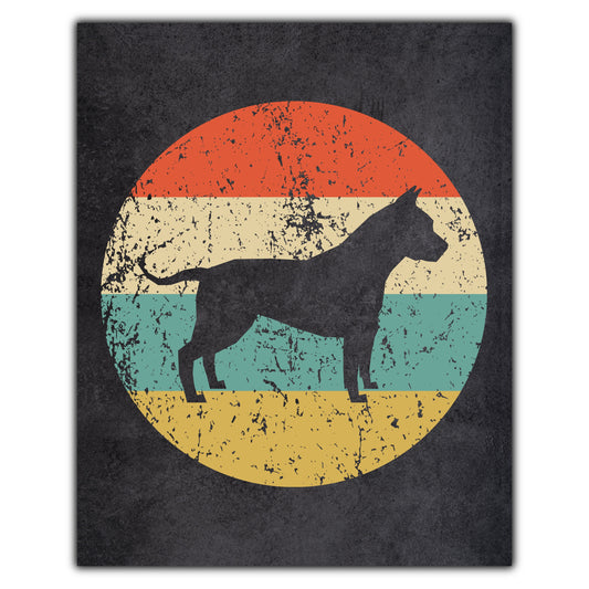 American Staffordshire Terrier AmStaff Dog Icon Retro 8"x10" Wall Art Print