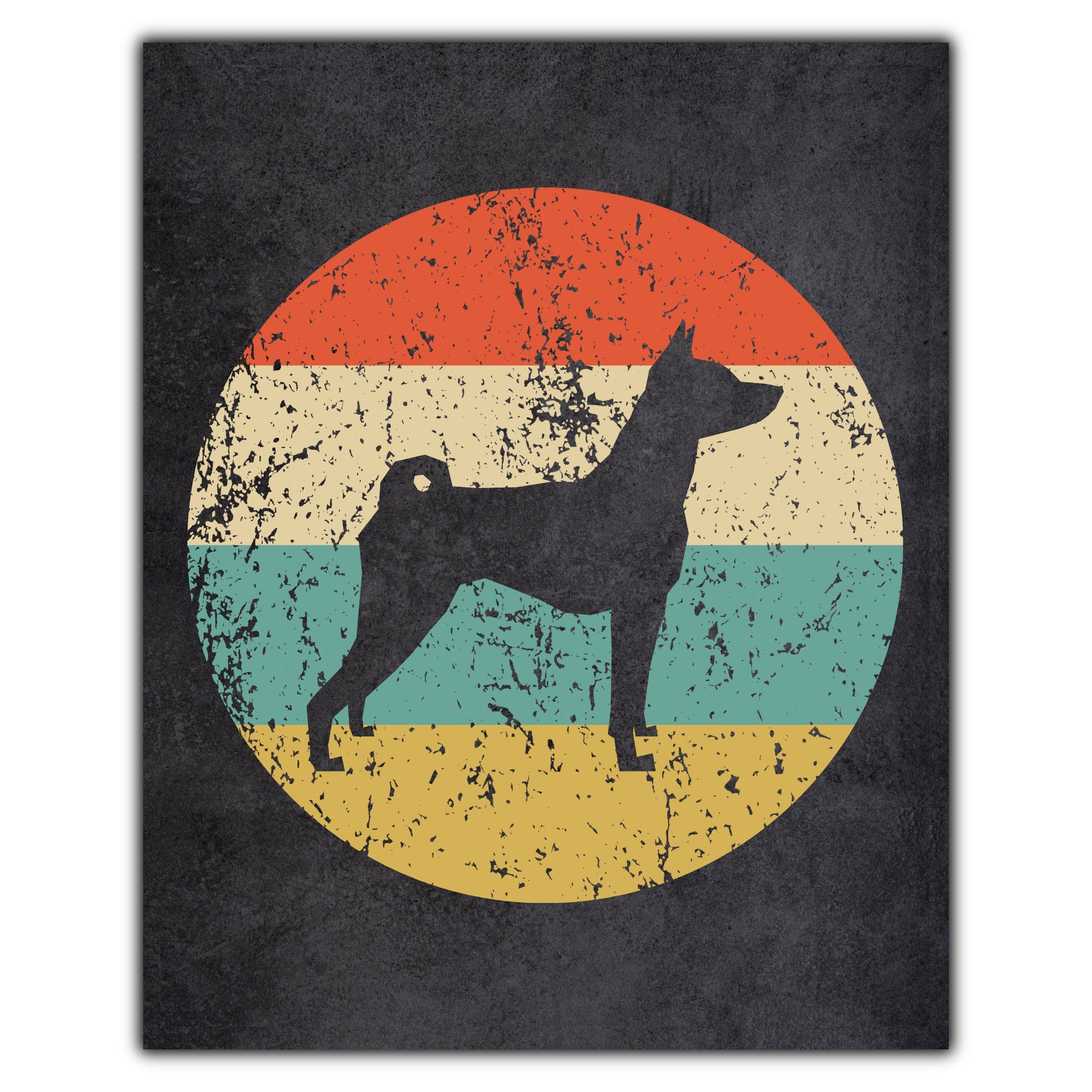 Basenji Dog Icon Retro 8"x10" Wall Art Print