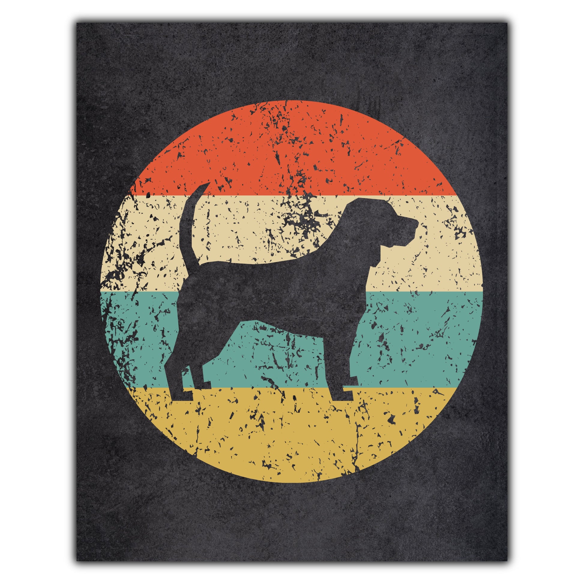 Beagle Dog Icon Retro 8"x10" Wall Art Print