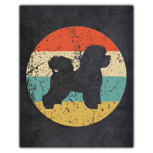 Bichon Frise Dog Icon Retro 8"x10" Wall Art Print