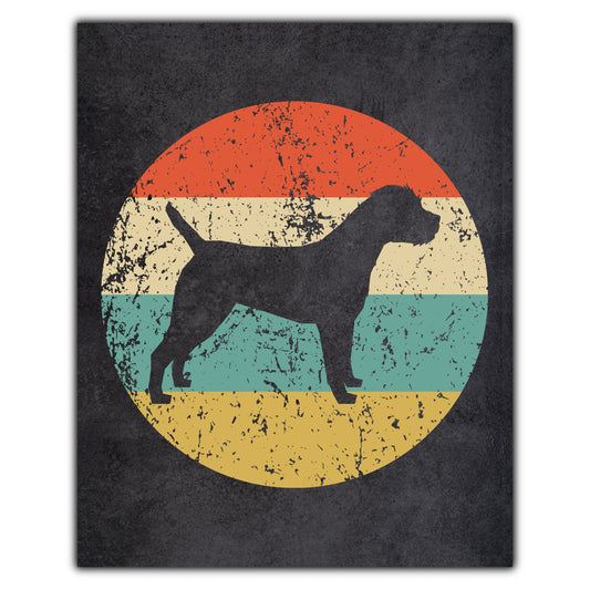 Border Terrier Dog Icon Retro 8"x10" Wall Art Print