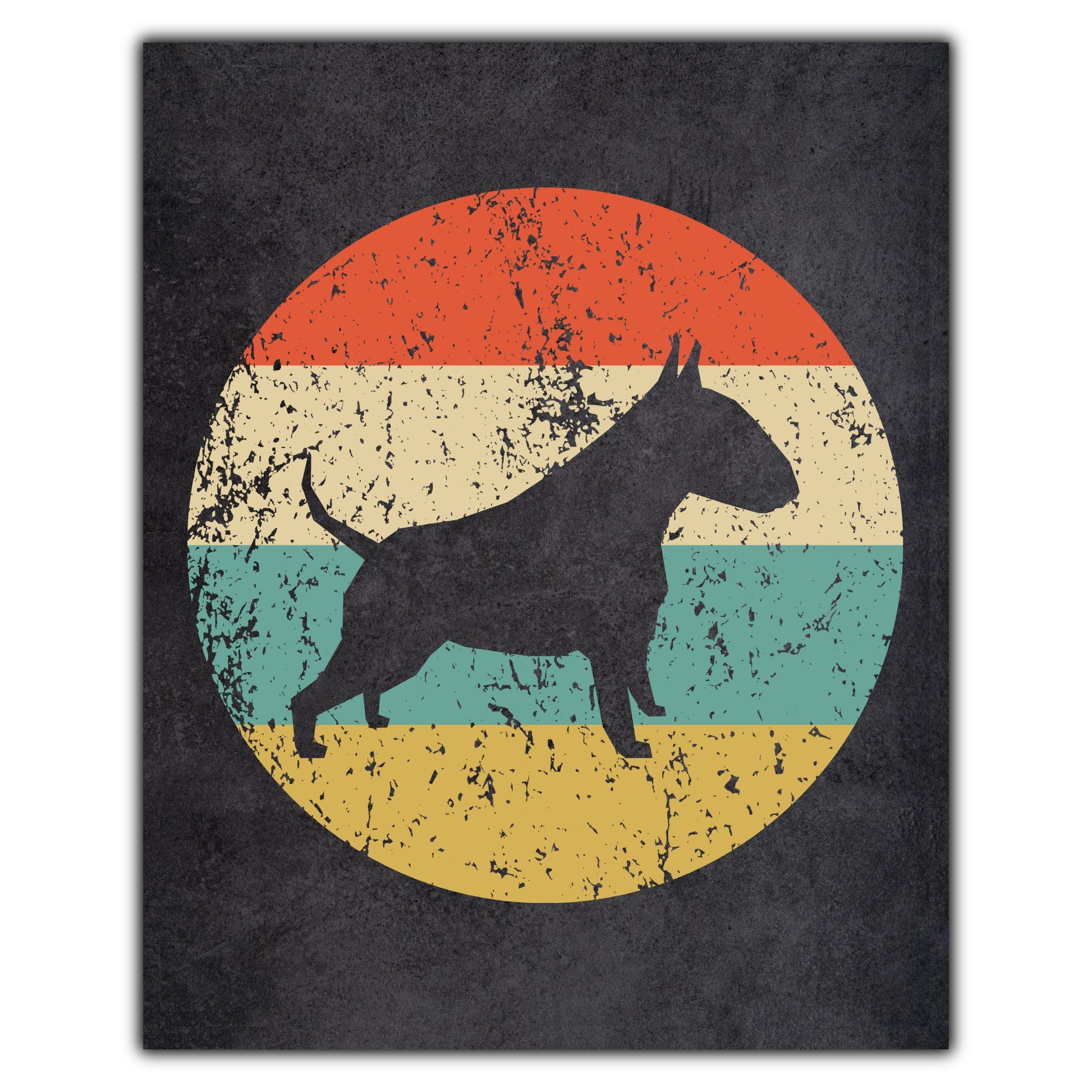 Bull Terrier Dog Icon Retro 8"x10" Wall Art Print